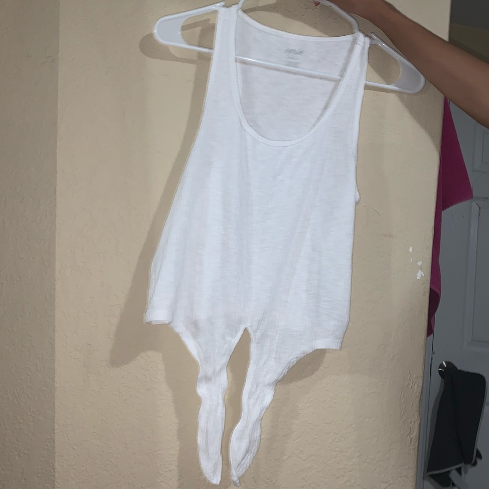Aerie white tank top tie